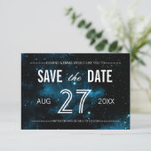 Blue Galaxy Foto Save-the-Date Kaarten (Staand voorkant)