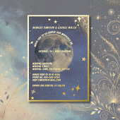 Blue Galaxy Hemel Hemel Wedding Goud Folie Uitnodiging