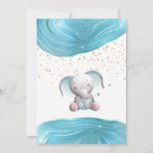 Blue Galaxy Inspiration Elephant Baby Boy Shower Kaart (Achterkant)