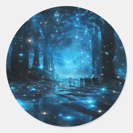 Blue Galaxy-Stickers Ronde Sticker (Voorkant)