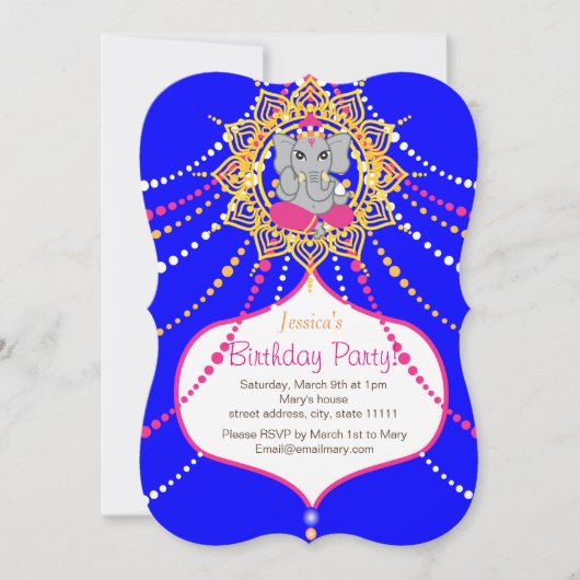 Blue Ganesh Anniversaire 5" x 7" carte d'invitatio (Devant)