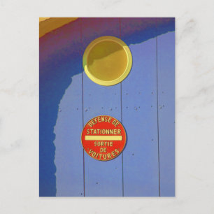 Blue Garage-deur in Frankrijk: geen parkeerteken Briefkaart