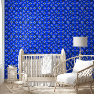 Blue Garden Anemone Pattern Behang