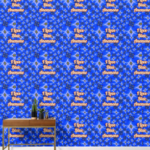 Blue Garden Anemone Pattern Behang