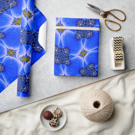Blue Garden Anemone Pattern Cadeaupapier (Crafts)