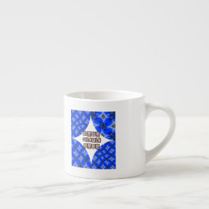 Blue Garden Anemone Pattern Espresso Kop
