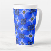 Blue Garden Anemone Pattern Latte Mok (Rechterhoek)