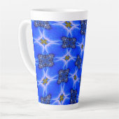 Blue Garden Anemone Pattern Latte Mok (Linkerhoek)