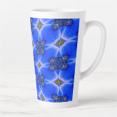 Blue Garden Anemone Pattern Latte Mok (Rechts)