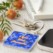 Blue Garden Anemone Pattern Sleutelhanger (Voorkant Rechts)
