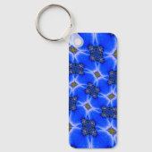 Blue Garden Anemone Pattern Sleutelhanger (Voorkant)