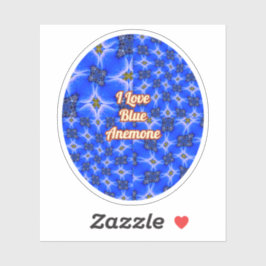 Blue Garden Anemone Pattern Sticker