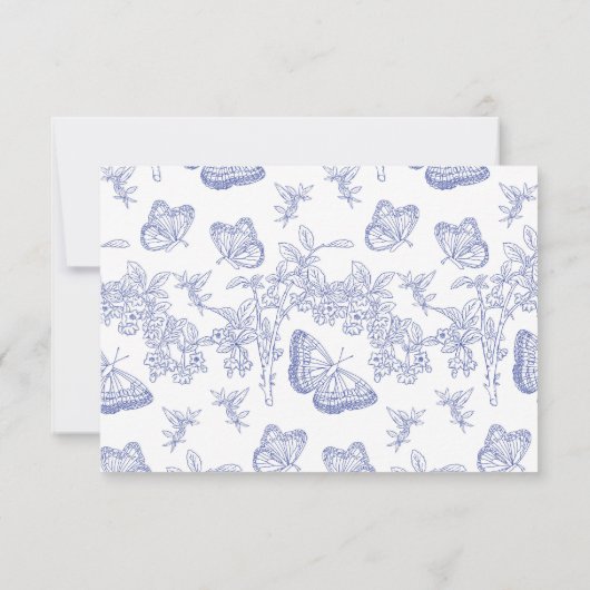 Blue Garden Chinoiserie Baby shower bedankje Bedankkaart (Achterkant)