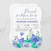 Blue Garden Flowers Uitnodiging (Voorkant / Achterkant)