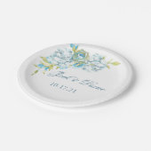 Blue Garden Flowers Wedding Papieren Bordje (Gekanteld)