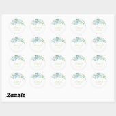 Blue Garden Flowers Wedding Ronde Sticker (Vel)