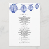 Blue Garden Lantern Wedding Program Programma (Achterkant)