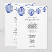 Blue Garden Lantern Wedding Program Programma (Voorkant / Achterkant)