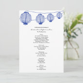 Blue Garden Lantern Wedding Program Programma (Staand voorkant)