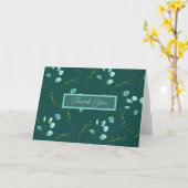 Blue Garden Waterverf Stems Weddenschap Bedankt Kaart (Gele Bloem)