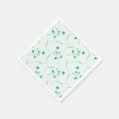 Blue Garden Waterverf Stems Wedding Servet (Hoek)