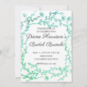 Blue Garden Waterverf Stems Wedding Shower Kaart (Voorkant)