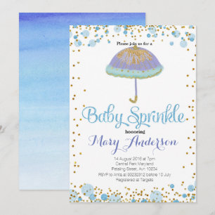 BLUE GARY Baby Sprinkl Invitation
