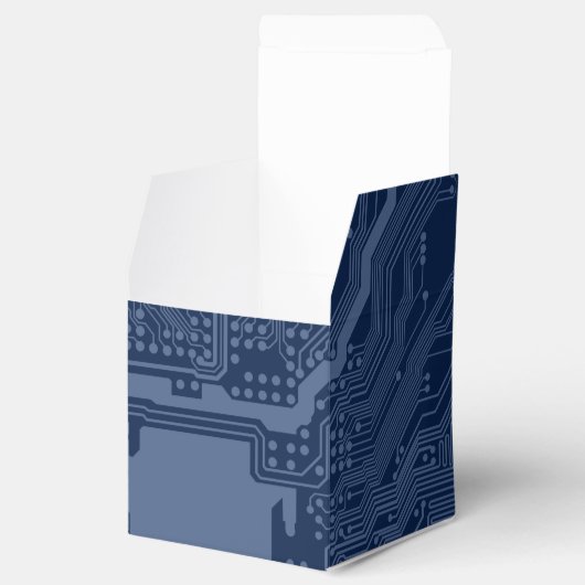 Blue Geek Motherboard Circuit Patroon Bedankdoosjes (Geopend)