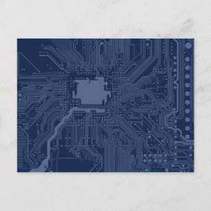Blue Geek Motherboard Circuit Patroon Briefkaart