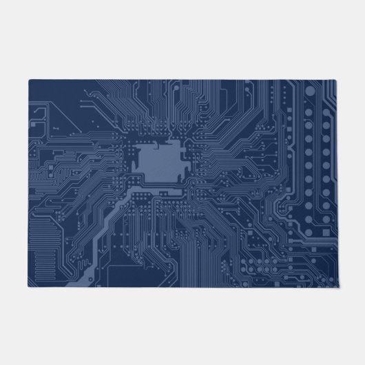 Blue Geek Motherboard Circuit Patroon Deurmat (Voorkant)