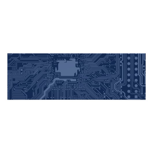 Blue Geek Motherboard Circuit Patroon Foto Afdruk (Voorkant)