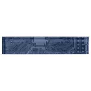 Blue Geek Motherboard Circuit Patroon Naambordje