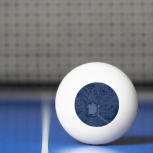 Blue Geek Motherboard Circuit Patroon Pingpongballen