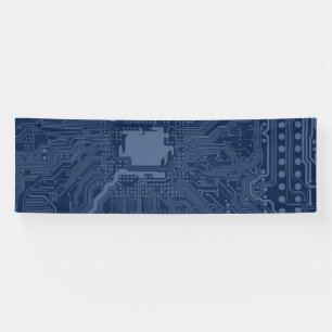 Blue Geek Motherboard Circuit Patroon Spandoek