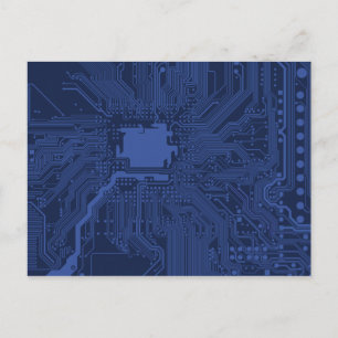 Blue Geek Motherboard Patroon Briefkaart