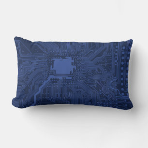 Blue Geek Motherboard Patroon Kussen