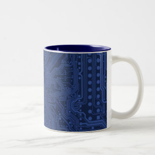 Blue Geek Motherboard Patroon Tweekleurige Koffiemok
