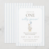 Blue Gekke Goose eerste verjaardag Kaart (Voorkant / Achterkant)