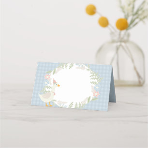 Blue Gekke Goose Floral Gingham Baby shower