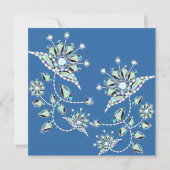 Blue Gems Floral Bachelorette Party Invitation (Dos)
