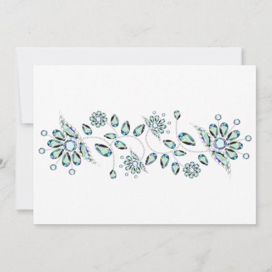 Blue Gems Floral Party Invitation (Dos)