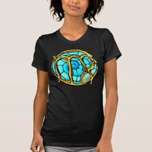 Blue Gemstone Colored Virgo Symbol T-shirt