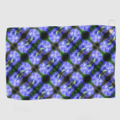 Blue Gentian Flower Abstract Pattern Golfhanddoek (Horizontaal)