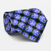 Blue Gentian Flower Abstract Pattern Stropdas (Opgerold)