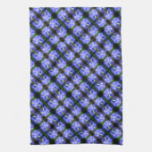 Blue Gentian Flower Abstract Pattern Theedoek (Verticaal)