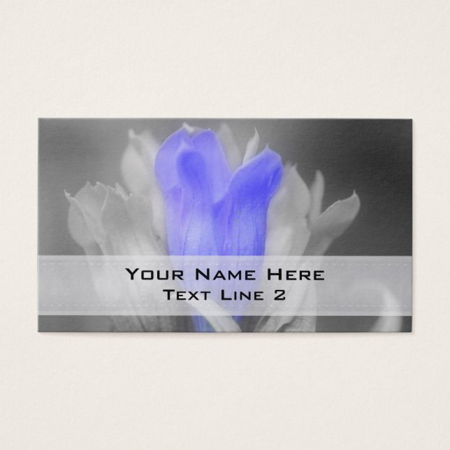 Blue Gentian Flower In Black and White (Devant)