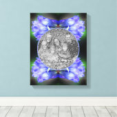 Blue Gentian Flower Lijst Creëer Uw eigen foto Canvas Afdruk (Insitu (Houten vloer))