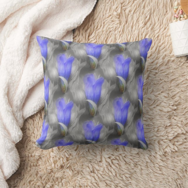 Blue Gentian Flower Natuur Pattern Kussen (Deken)