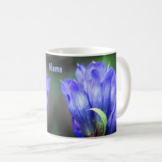 Blue Gentian Flower Personalized Koffiemok (Voorkant rechts)