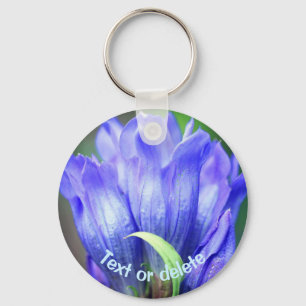 Blue Gentian Flower Personalized Sleutelhanger